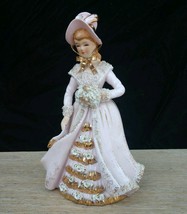 1940s 50s L&#39;amour China Early Lefton Figurine Pink Lady Enterprise Spagh... - $70.13