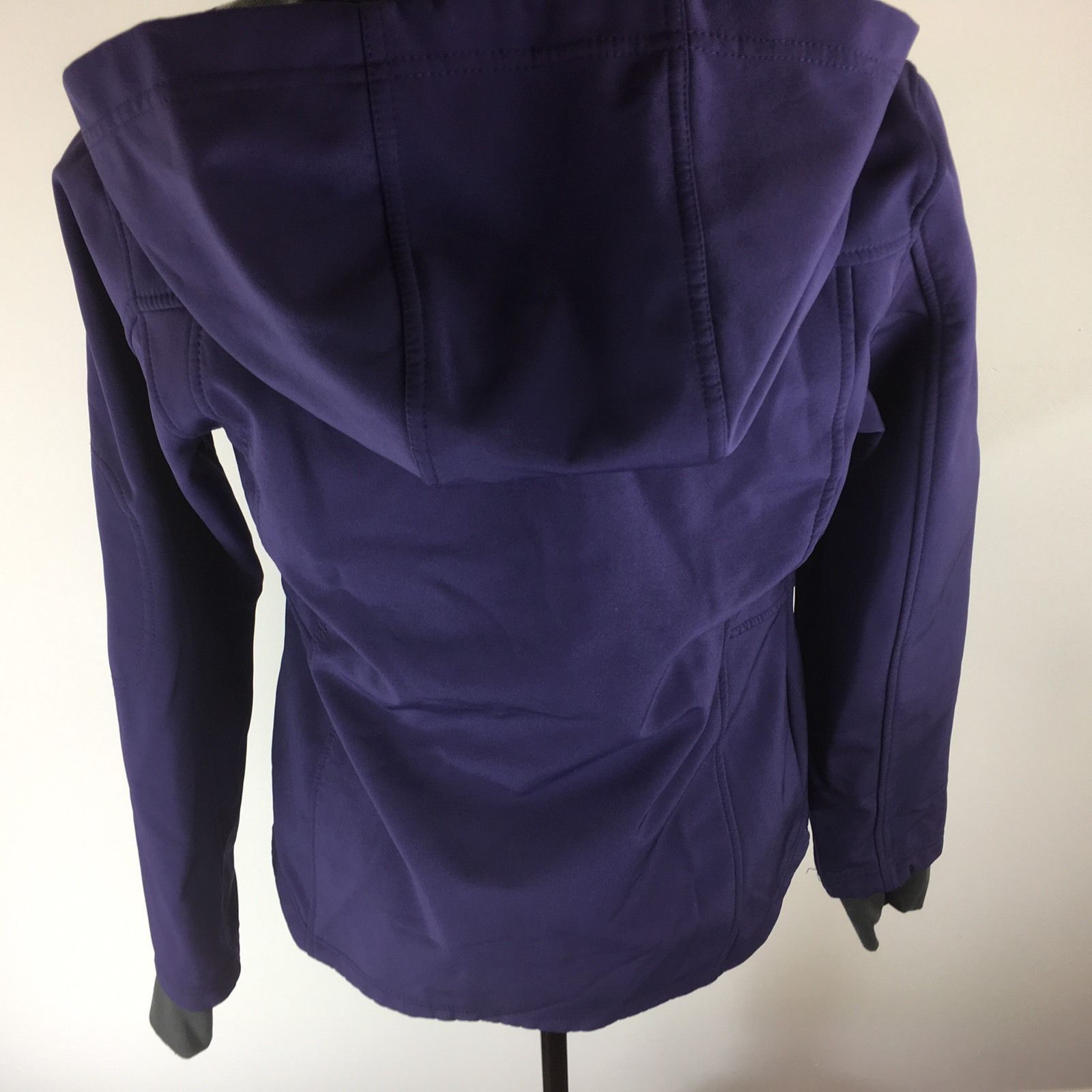 MONDETTA Purple Fleece Hooded Zip Up Front Small Jacket Women's Coat ...