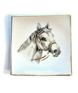 Artmark Horse Head Study Trinket Ring Plate Dish Vintage White Black - $24.99