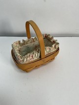Vintage 1999 Longaberger Small Bread Basket with  Chintz Cloth & Plastic Liner - $12.95