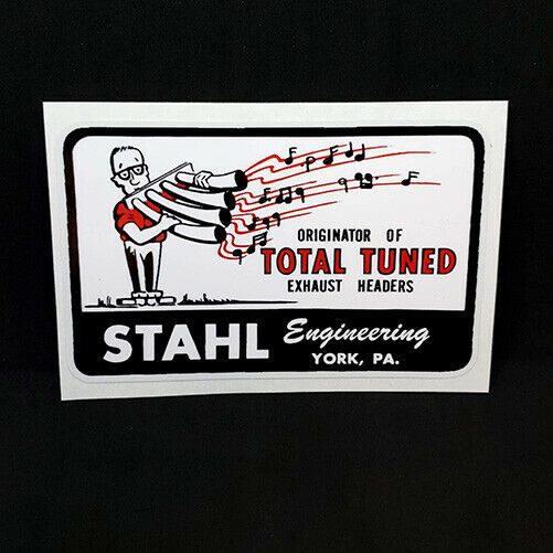 Stahl Headers Decal York PA., Vintage Style Vinyl Car Sticker, hot/rat rod