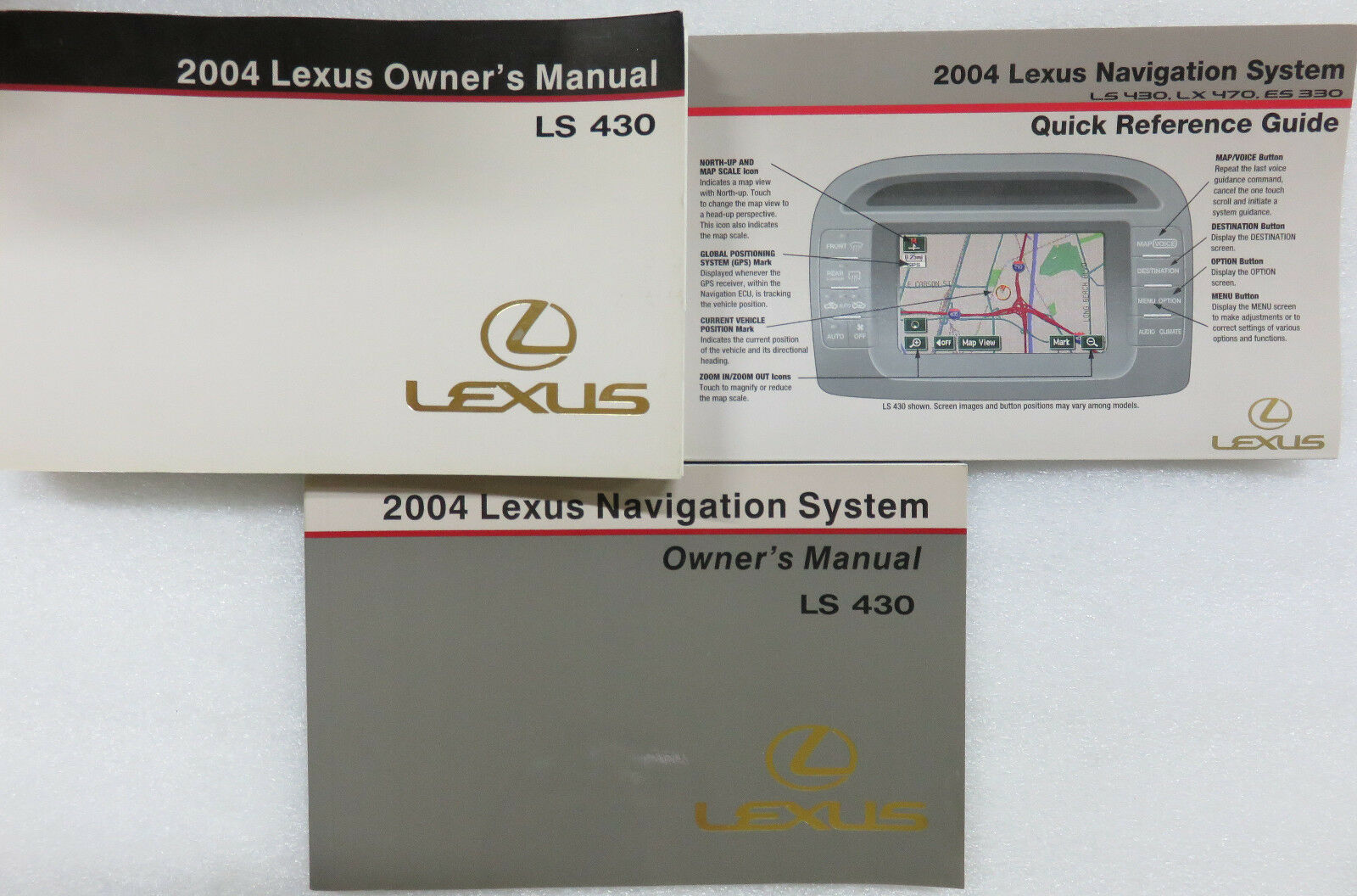 2004 Lexus LS430 Owner’s Manual Factory 3 Book Supplement Navigation