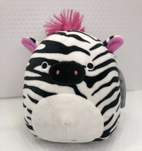 New Squishmallow, Tracey the Zebra Black &amp; White 8” Kellytoy, Hot Pink Mane - $14.80