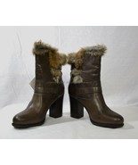 NIB Frye Penny Luxe Moto Leather &amp; Real Fur Boots Women&#39;s Size 10 M in D... - $319.00