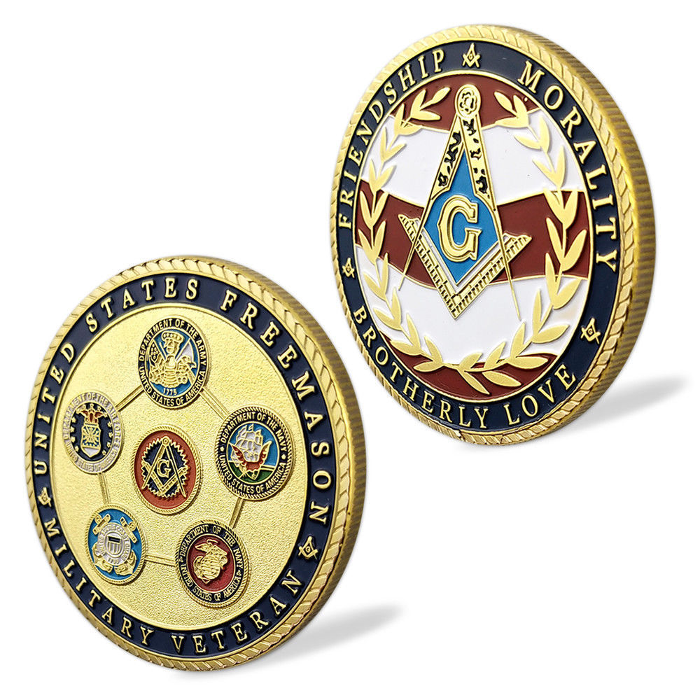 Military Veterans Of Freemasonry's Challenge Coin Brand New Masonic 