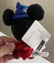 Disney Parks Sorcerer Mickey Mouse Plush Keychain Purse Hanger Key Chain NEW image 3