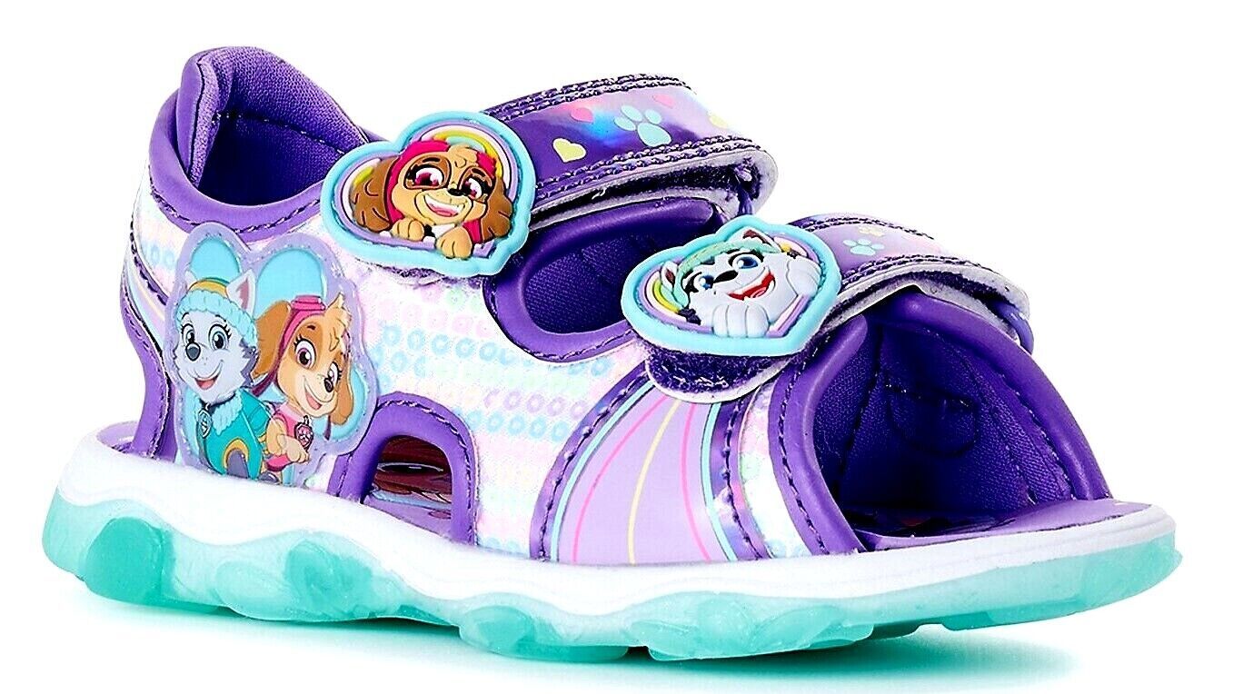 PAW PATROL EVEREST & SKYE Light-Up Sandals Toddler's Sizes 7, 8, 9 or 10 NWT
