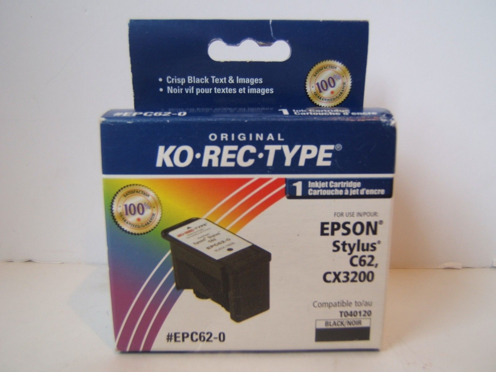 Ko Rec Type T041020 Black Stylus Ink Jet Cartridge C62 Cx3200 New Sealed Ink Cartridges 6707