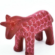 Vaneal Group Hand Carved Kisii Soapstone Red Unicorn Figurine Made in Kenya image 2