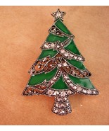 LARGE Christmas Tree Necklace and brooch - 3 3/4&#39;&quot; BIG enamel pin Christ... - $95.00