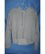 Women NWT Next Level Gray Cropped Hooded Sweatshirt Size S - $15.95