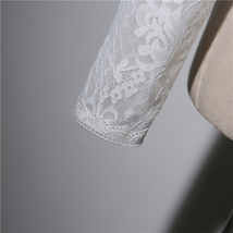 Long Sleeve Wedding Lace Cover Ups Retro Style Lace Bridal Boleros, white, plus image 5