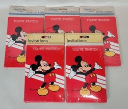 40 Vintage NOS Mickey Mouse Party Invitations Invites Gibson (5 Packs of 8) - $24.75