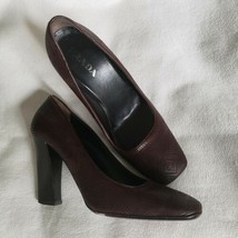 PRADA Vero Cuoio Heels Size 6 Size 36.5 Brown 3.5" Leather Ladies Women's Shoes - $55.35