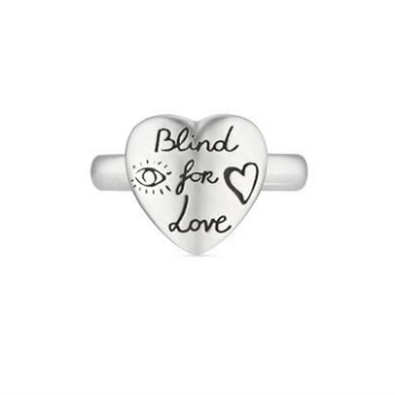 ZEF 925 sterling silver new hot love fearless ring, classic logo charm original