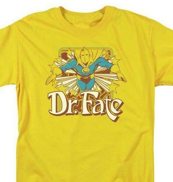 Dr Fate T-shirt retro 80s DC comic book cartoon superhero gold tee ...