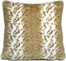 Tawny Lynx Faux Fur 20x20 Throw Pillow, Complete with Pillow Insert - $41.95