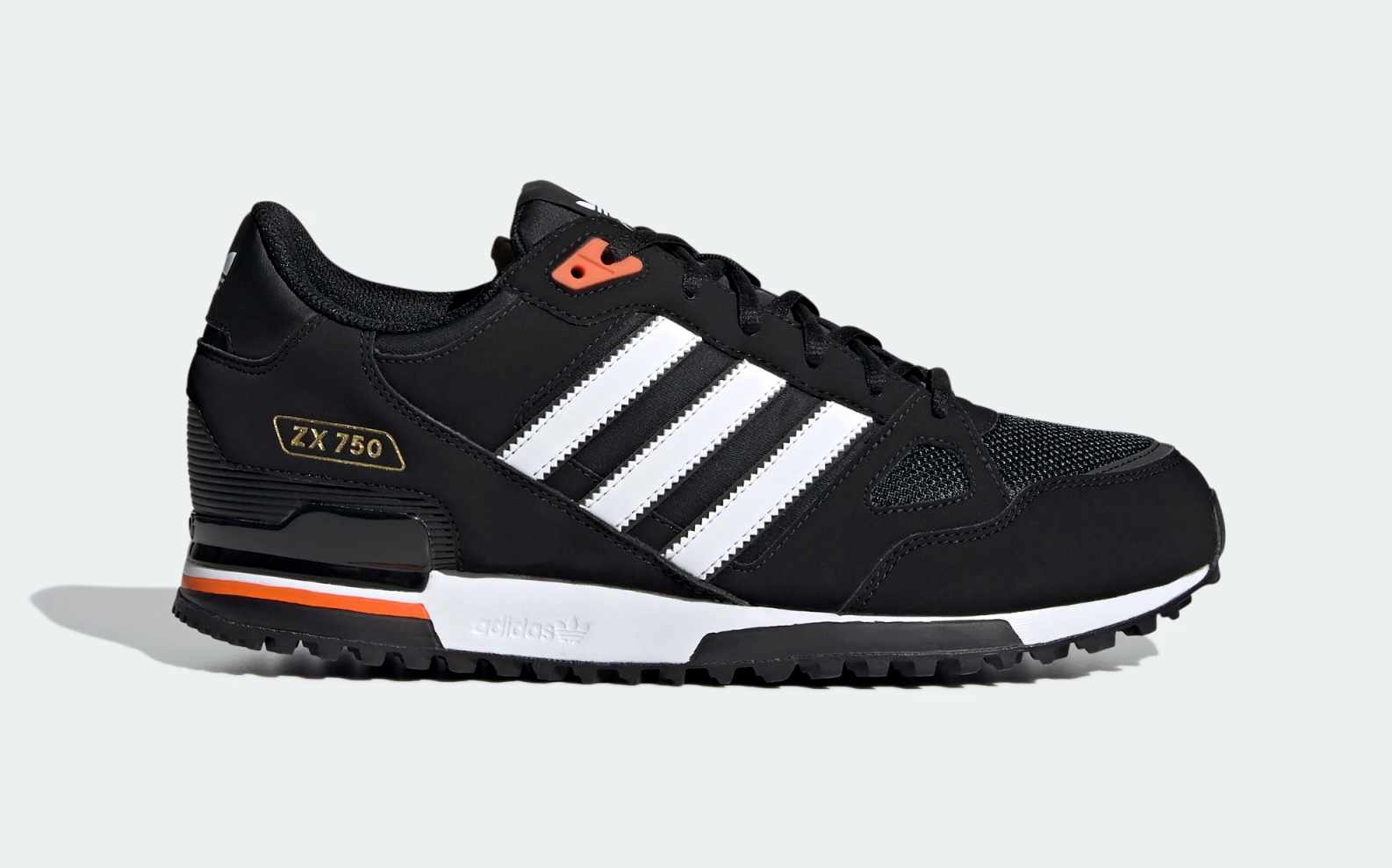 adidas Originals Mens ZX 750 Trainers in Black and Orange