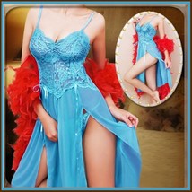 Long Front Veiled Lace Night Gown w/ Adjustable Spaghetti Straps in Sizes Colors