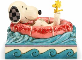 Jim Shore Peanuts 6005942 Float Away Snoopy Woodstock Raft Figurine 4.6" L - $41.58