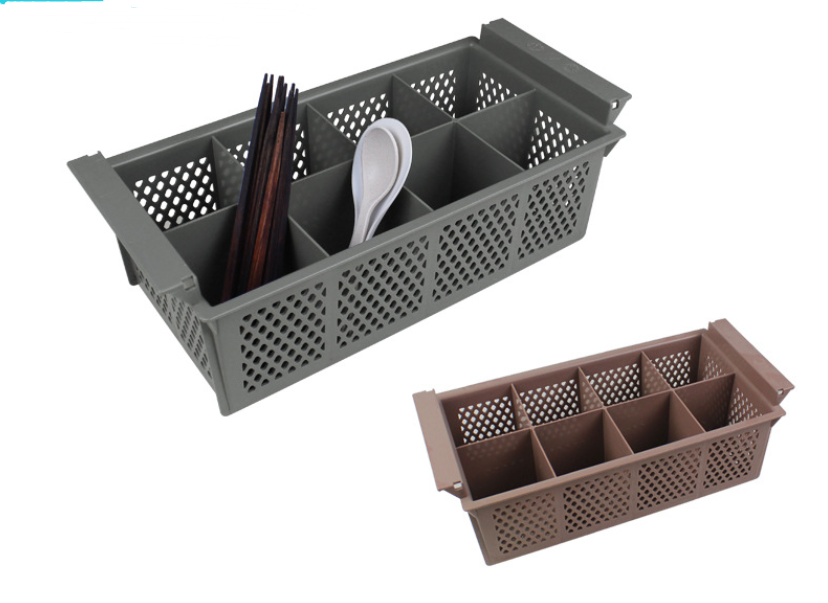 Heavy Duty Commercial Cutlery Rack Drainer 8 Section Basket Tray Holder