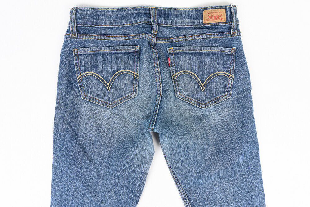 Levis 524 Too Superlow Bootcut Womens Jeans Faded Medium Wash Size 7 Short Jeans