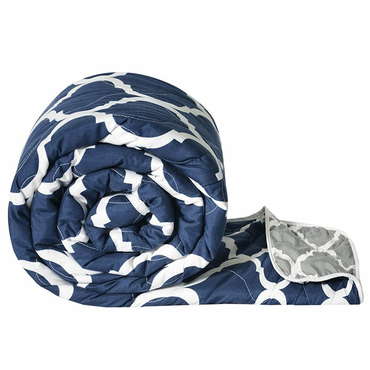 Comforter Blanket Light Weight Quilt Duvet, Navy Blue & White | FREE SHIPPING