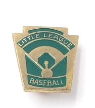 VTG Little League Baseball Gold Tone Green Enamel Lapel Pin Collectible ... - $9.99