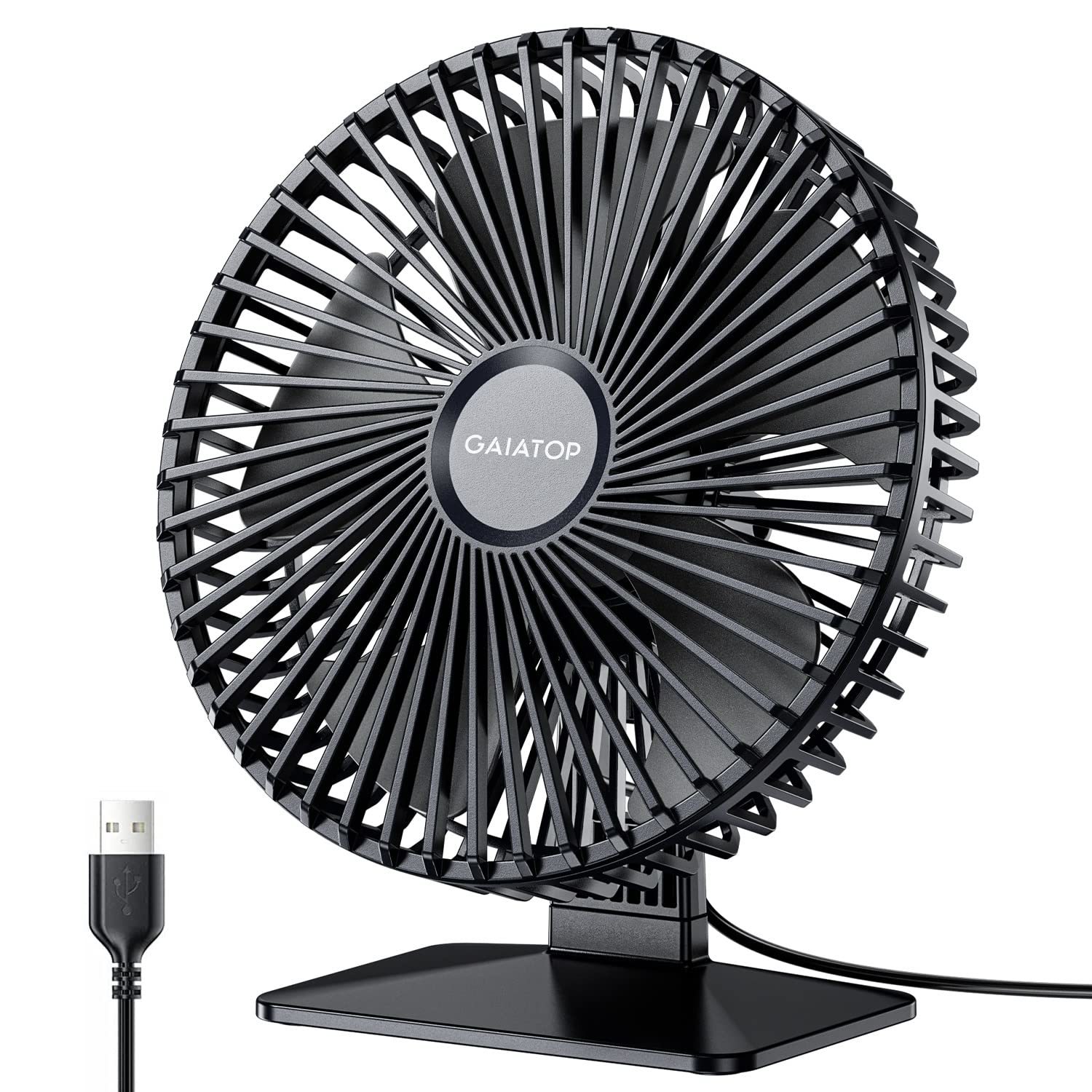 Primary image for Usb Desk Fan, 6.5 Inch Ultra-Quiet, 90 Adjustment For Better Cooling, 4 Speeds P