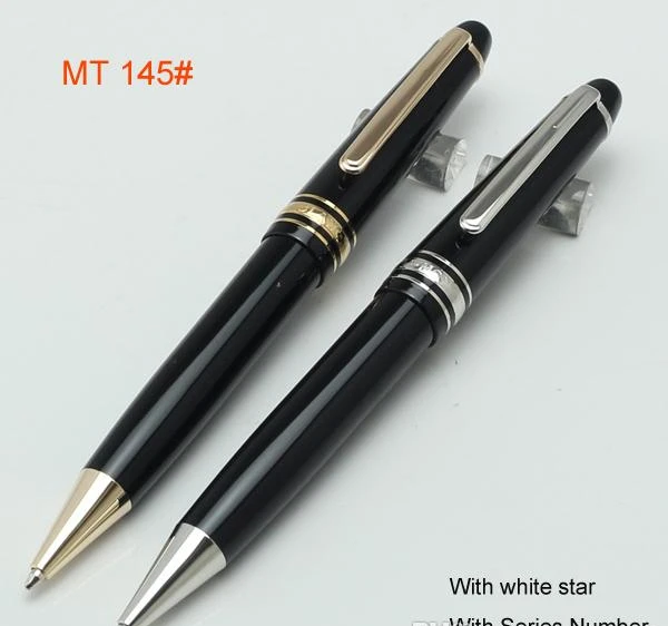 Luxury black resin and metal 145 rollerball pen/Ballpoint pen /fountain