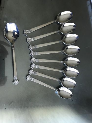 Primary image for Ekco Eterna Bryn Mawr Silver Plated 8 Teaspoons AND Sugar Spoon! RARE!
