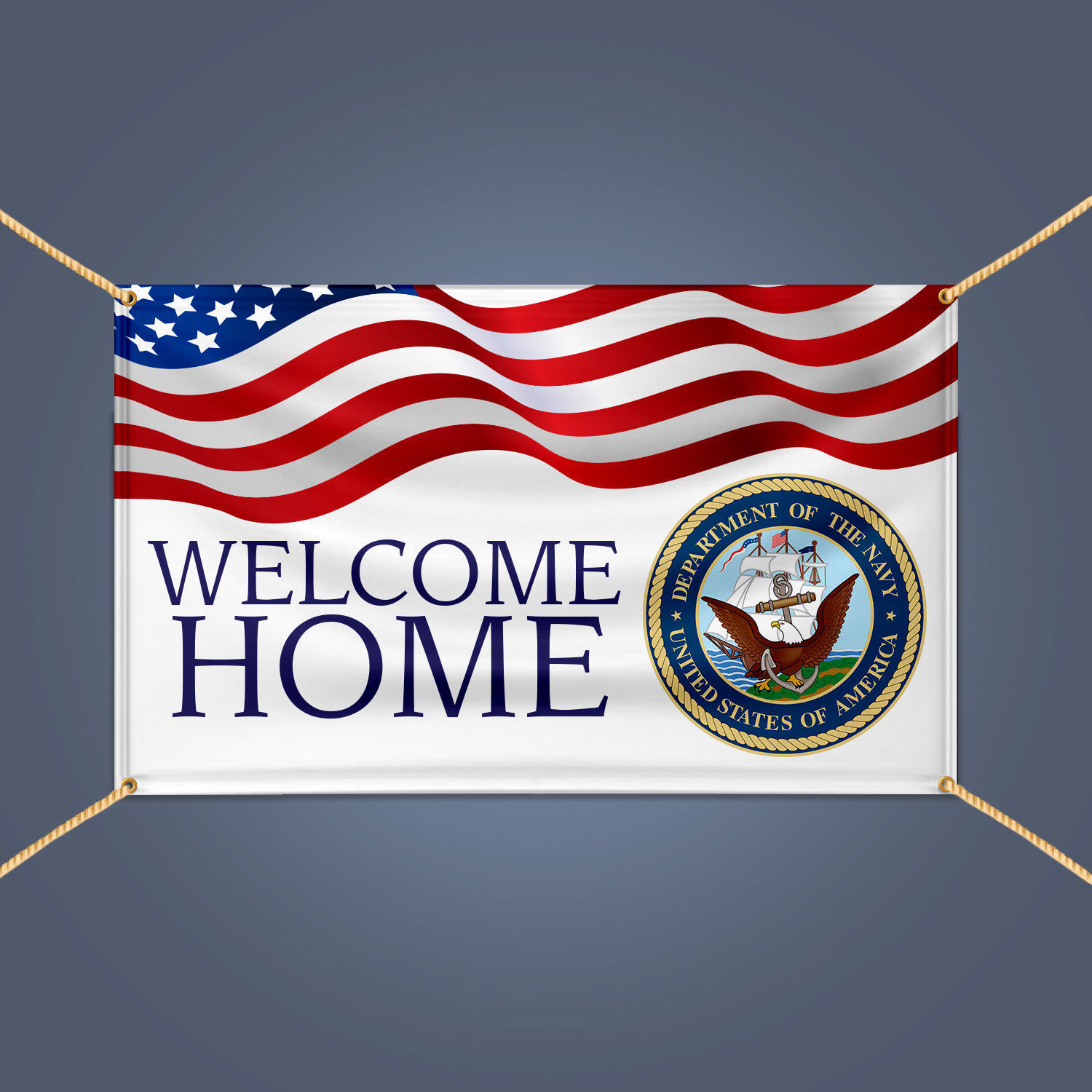 WELCOME HOME Veterans Day Decor Military Service Banner Sign with Hem ...