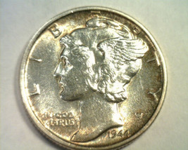 1944-S MERCURY DIME ABOUT UNCIRCULATED+ AU+ SUPER ATTRACTIVE TONING ORIG... - $12.00