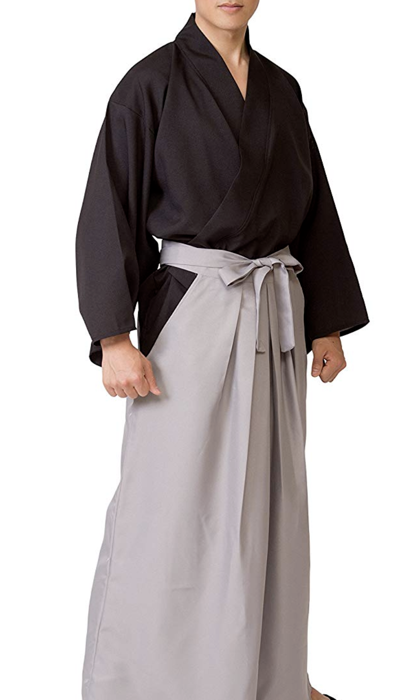 Japanese Men's Kimono Samurai Bushi Ronin Cosplay costume Jacket Hakama ...