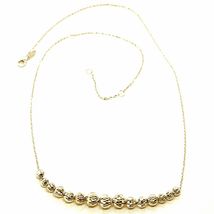 18K YELLOW GOLD NECKLACE, ALTERNATE FACETED CENTRAL WORKED BALLS SPHERES image 3