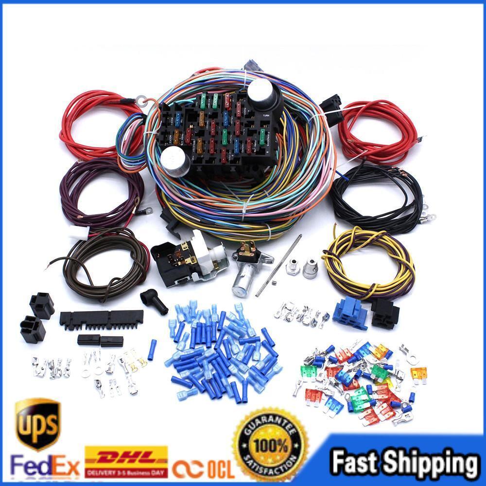 22 Circuit Universal Street Rod Wiring Harness Fit 6896 Tilt columns