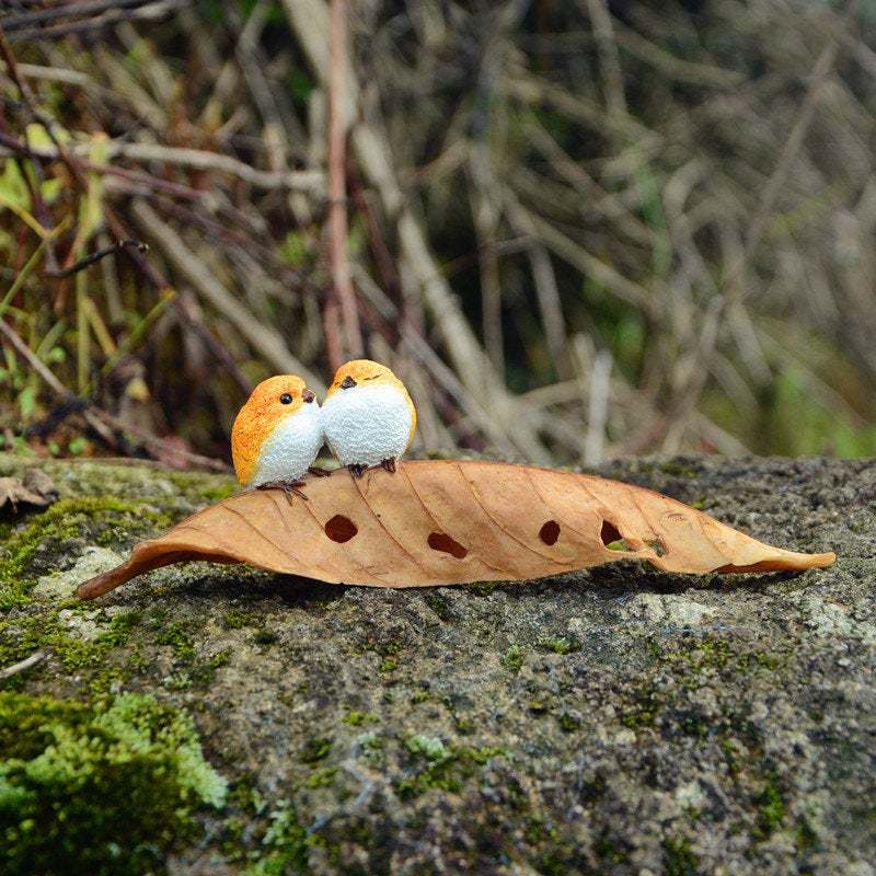 Mini birds on leaf miniature birds for model making miniature garden decor