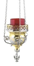 Hanging Two Tone Brass Christian Orthodox Vigil Lamp (9770 G?) - $79.77
