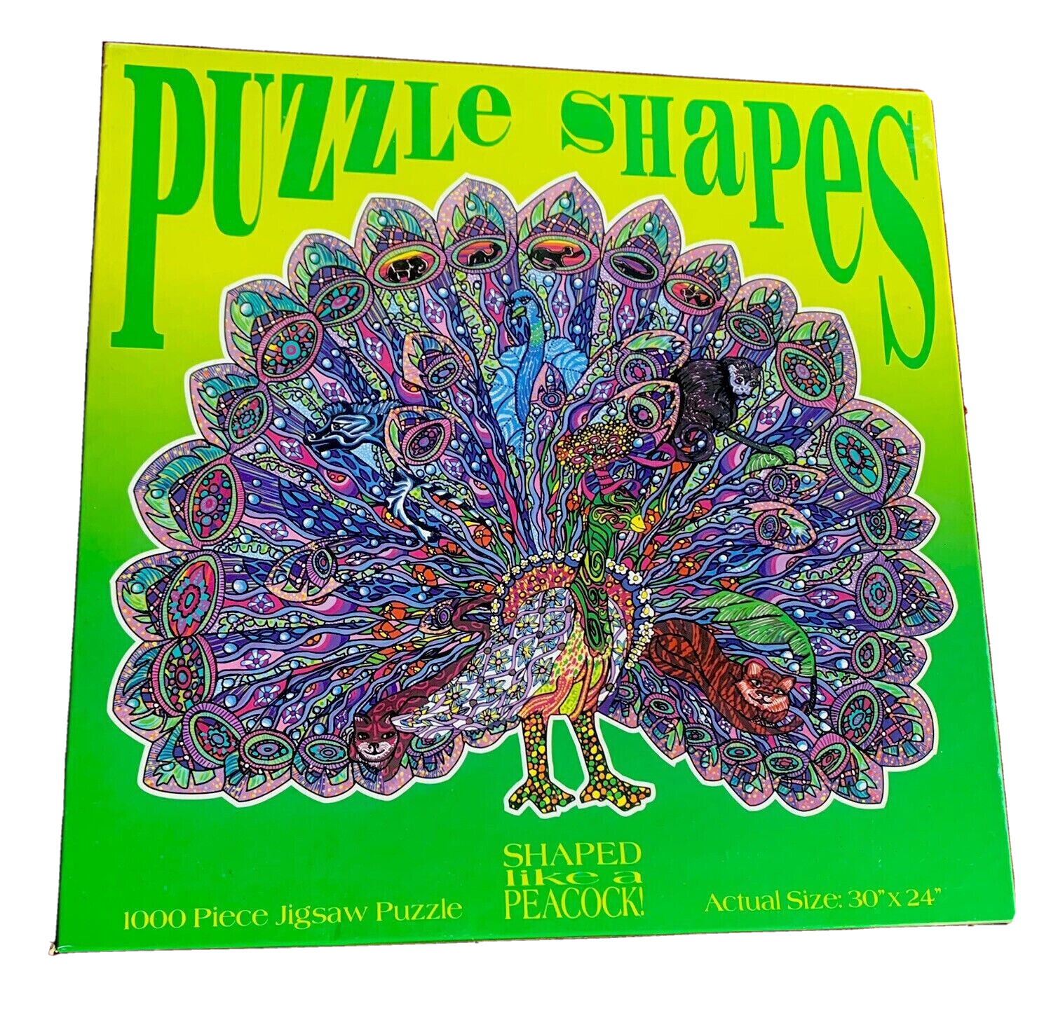 Primary image for Puzzle Shapes Shaped Like a Peacock! 1000 Piece Jigsaw Puzzle