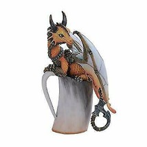 Drunken Mead Beverage Viking Thor Hammer Tail Dragon Statue Fantasy Drag... - $39.99