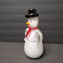 Art Glass Snowman Figurine Fifth Avenue Crystal Solid Heavy Paperweight READ image 5