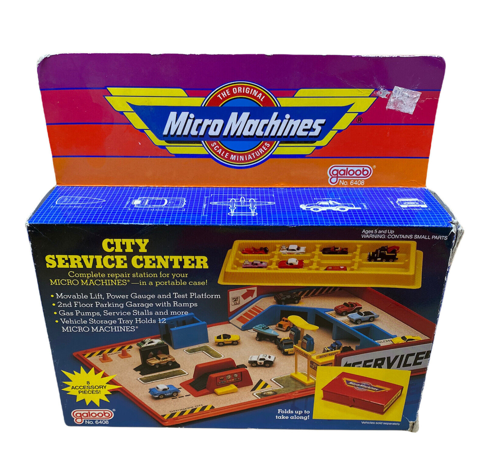 1985 Galoob Micro Machines City Service Center Action Playset Carry