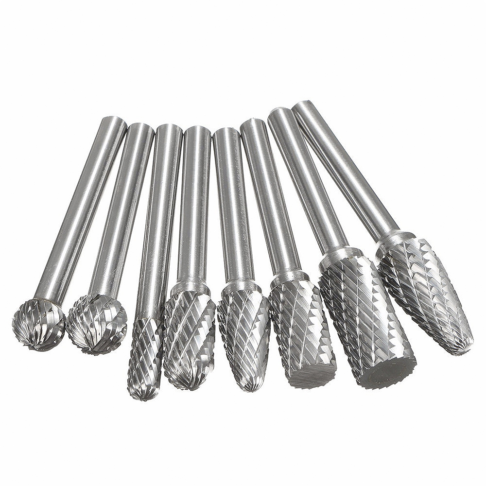 Carbide Burr bit Set Double Cut Edge Rotary File Polishing Carving hown ...