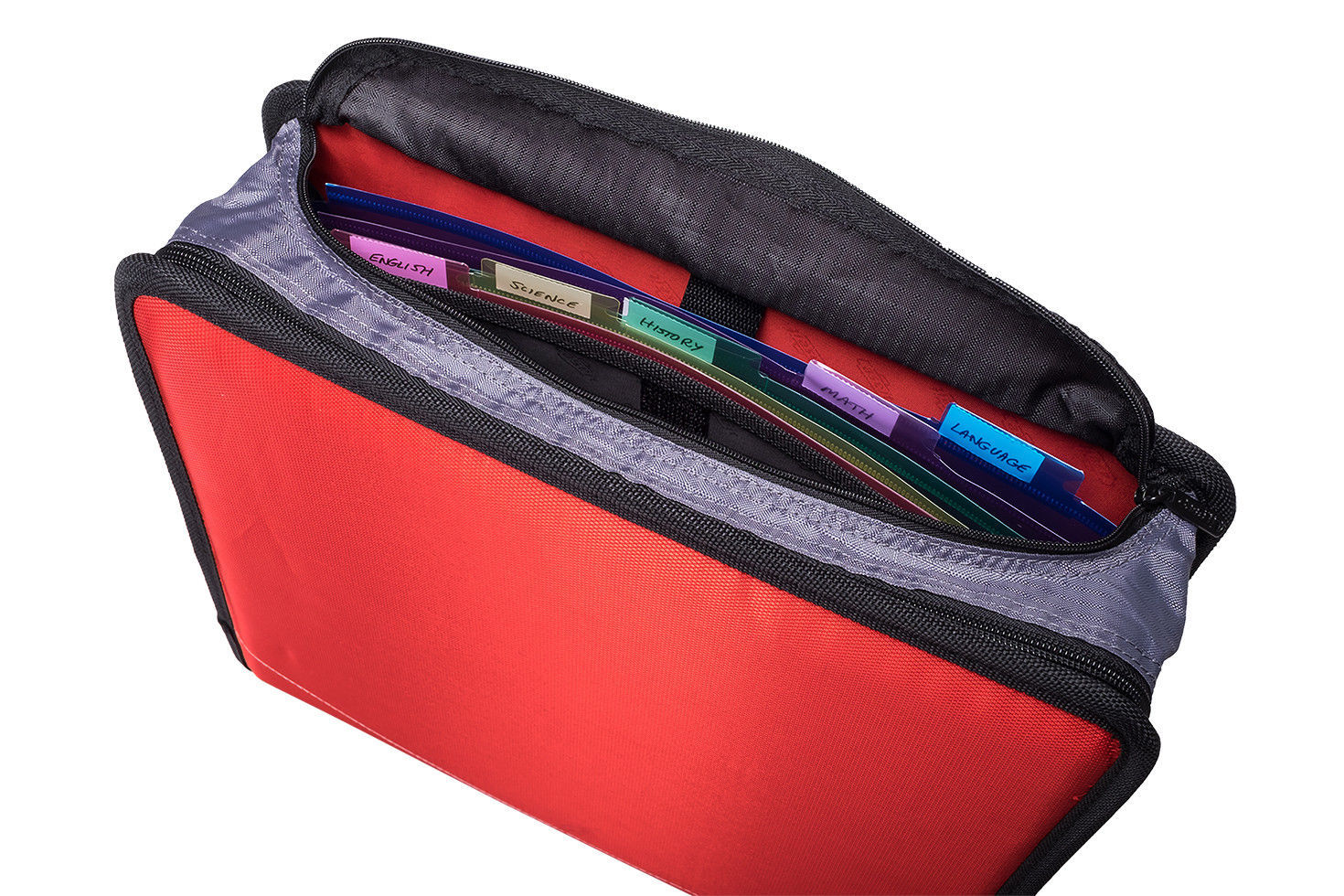Case it The Mighty Zip Tab 3Ring Zipper Binder D156B, Shoulder Strap