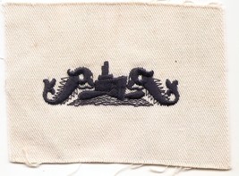Vintage Blue On White Twill USN US Navy Naval Surface Warfare Emblem Cloth Patch - $6.00