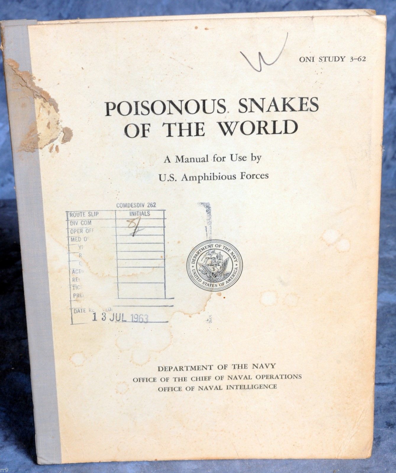 Poisonous Snakes Of The World Manual US Amphibious Forces 1962 - Antiquarian & Collectible