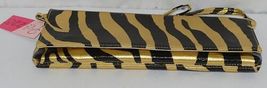 Prezzo Brand Style 3208 Black Gold Zebra Striped Clutch Purse Removable Strap image 3