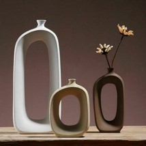 Brushed Ceramic Vase Vintage Nordic Style Vase Living Room Decoration Ho... - $14.95+