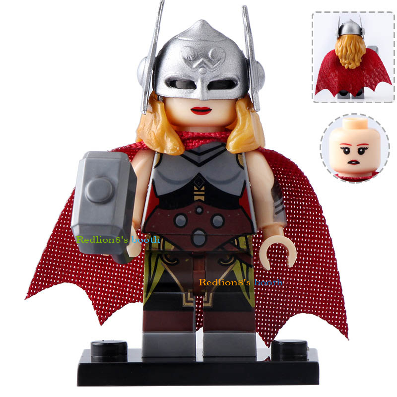 Lady Thor (Jane Foster) Marvel Super Heroes Lego Minifigures Compatible Toys