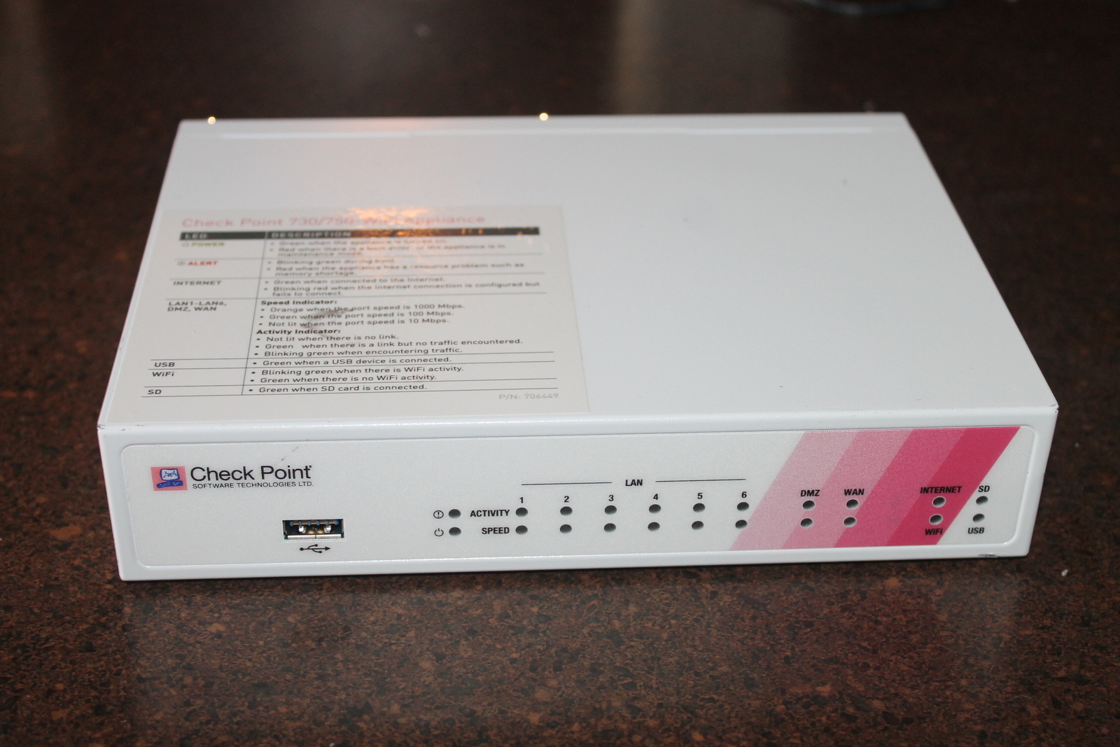 Check point L71W 730 Security Router IPS VPN Gigabit Dual Wan Firewall